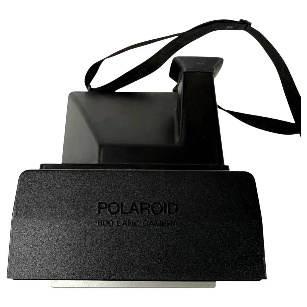 Polaroid Sun 600 LMS Instant Film Camera With Strap UNTESTED Vintage Black Retro
